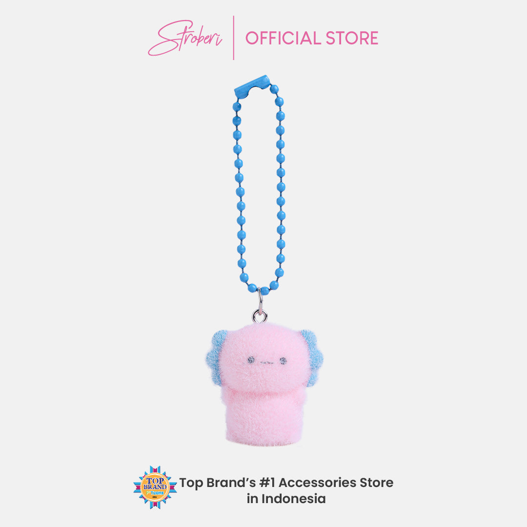 Stroberi Mini Clay Fur Character Keychain