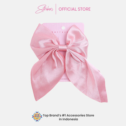 Stroberi Mix Fabric Bow Hair Clip
