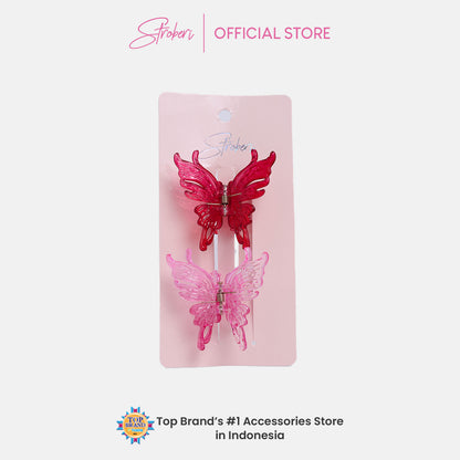 Stroberi Butterfly Hair Clip Set