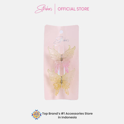 Stroberi Butterfly Hair Clip Set