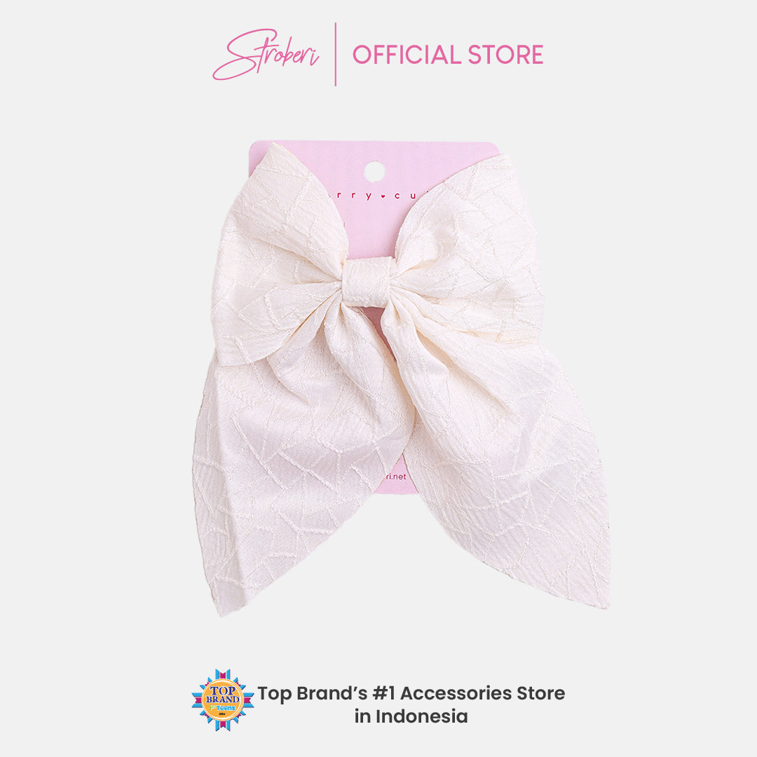Stroberi Mix Fabric Bow Hair Clip