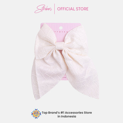 Stroberi Mix Fabric Bow Hair Clip