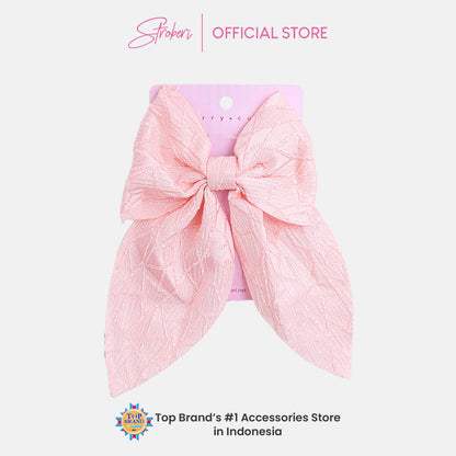 Stroberi Mix Fabric Bow Hair Clip