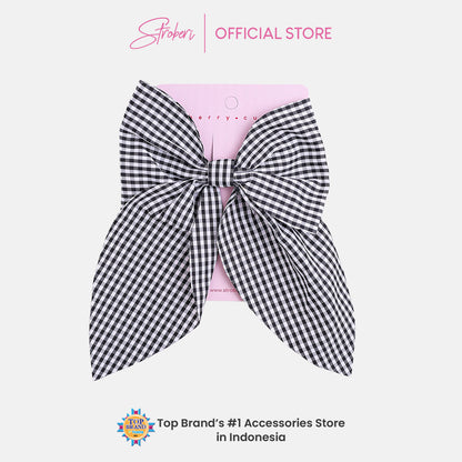 Stroberi Mix Fabric Bow Hair Clip