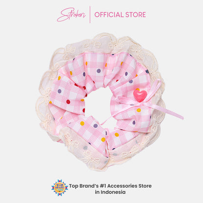Stroberi Scrunchie Motif -1 Hair Tie