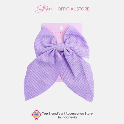 Stroberi Mix Fabric Bow Hair Clip