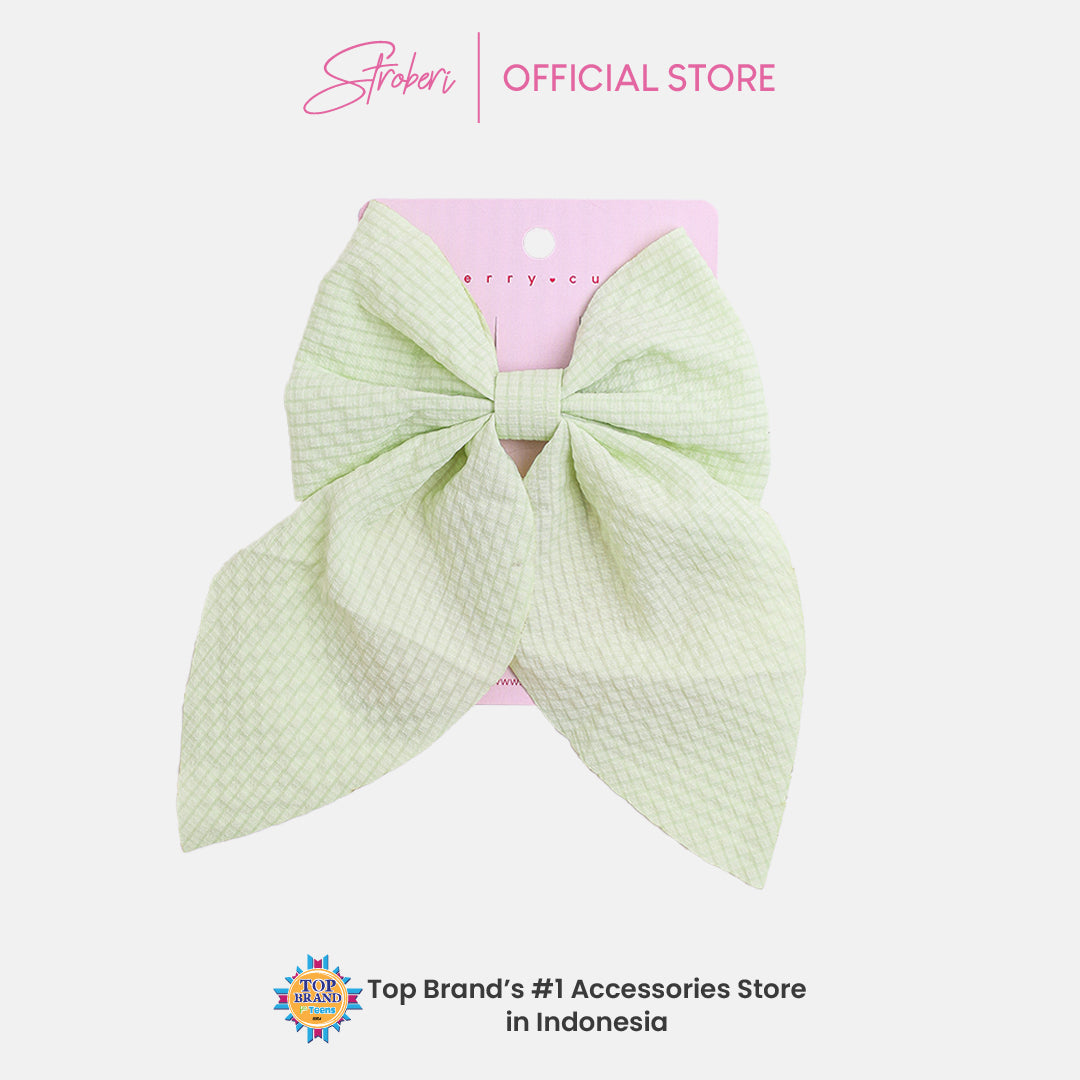 Stroberi Mix Fabric Bow Hair Clip