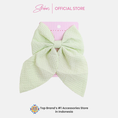Stroberi Mix Fabric Bow Hair Clip