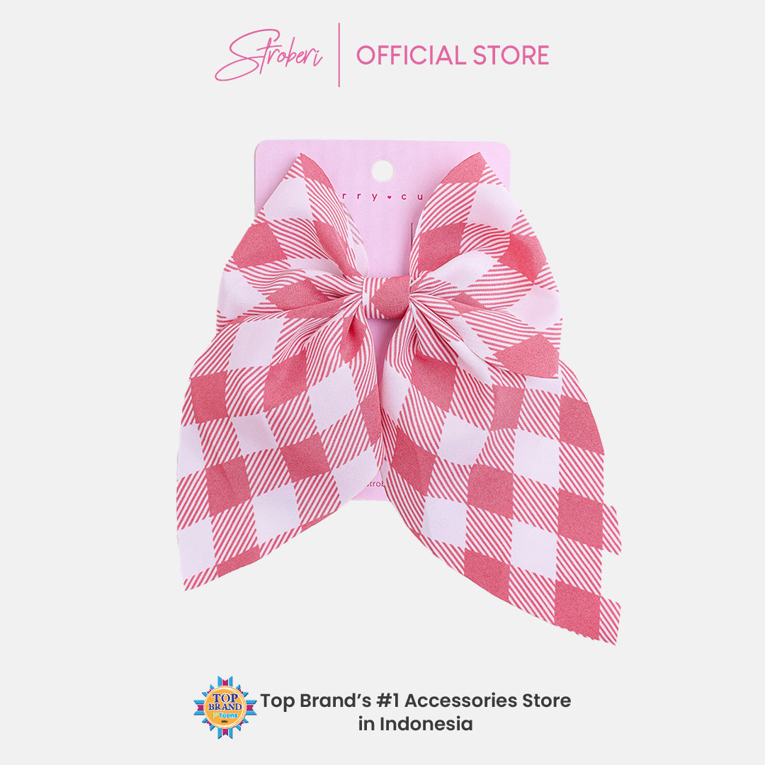 Stroberi Mix Fabric Bow Hair Clip
