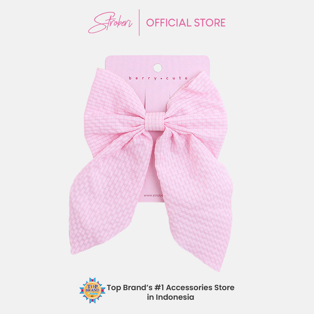 Stroberi Mix Fabric Bow Hair Clip