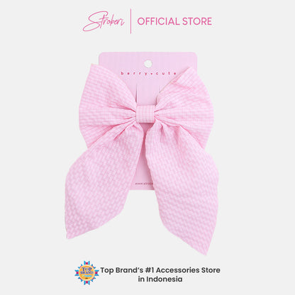 Stroberi Mix Fabric Bow Hair Clip