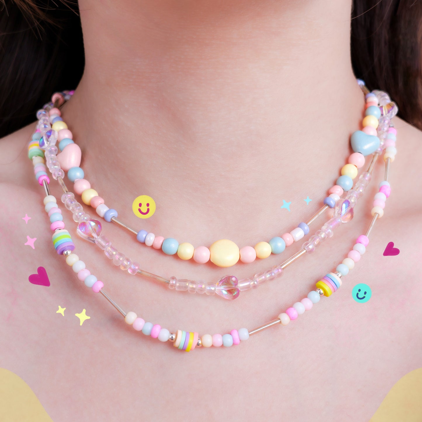 Stroberi Beads Colorful Necklace -3