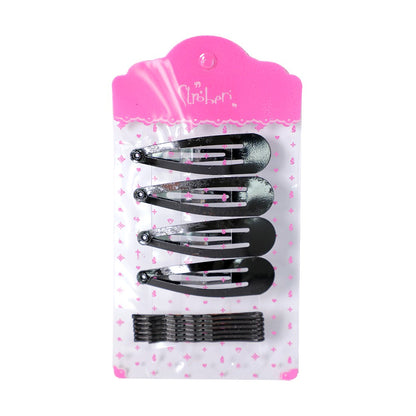 Stroberi Bobby Pin Snap Clip Set - Black