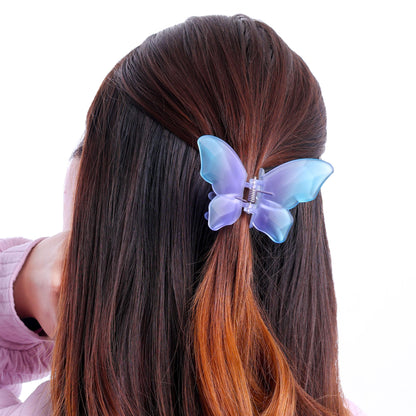 Stroberi Rainbow Color Butterfly & Flower Hair Clip