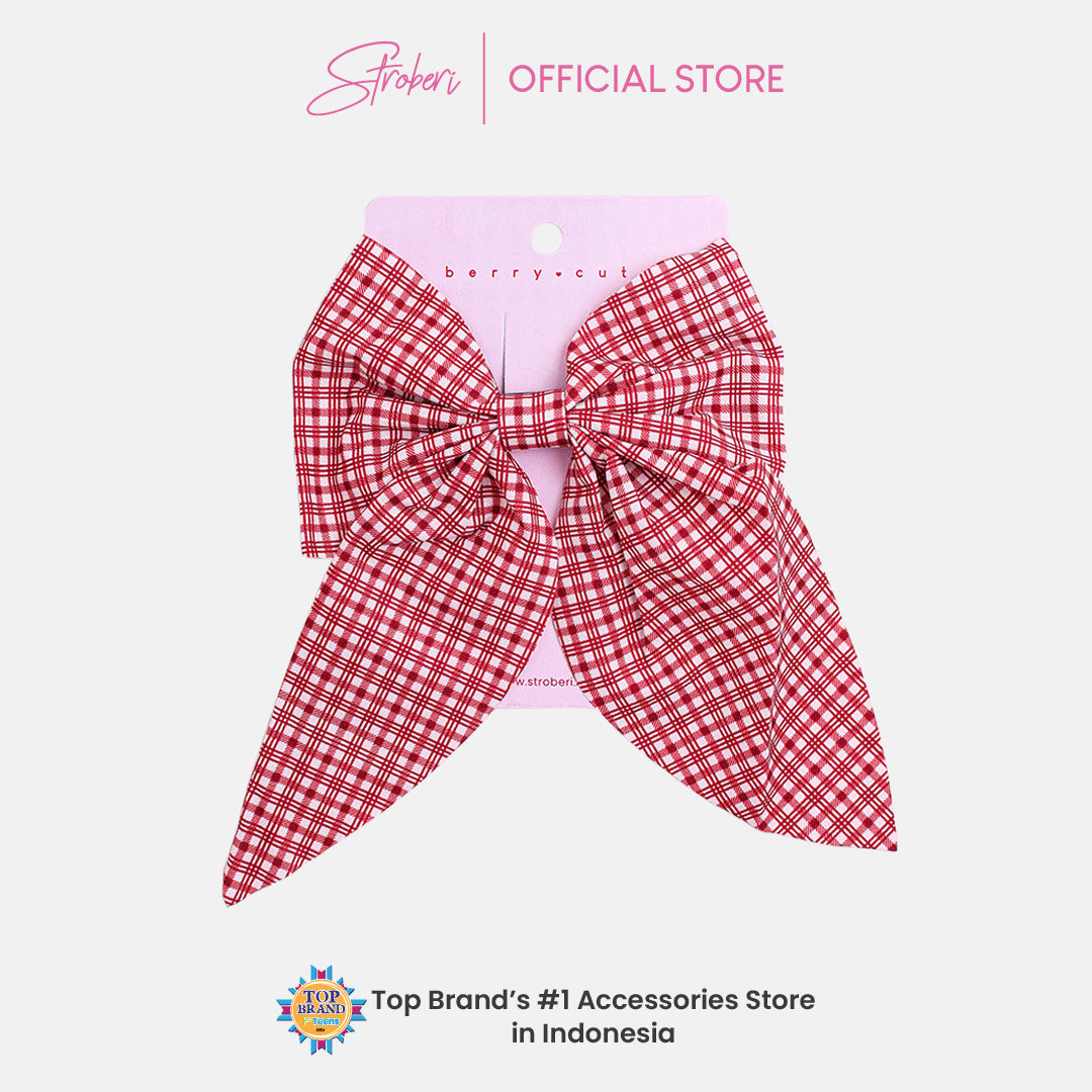 Stroberi Mix Fabric Bow Hair Clip