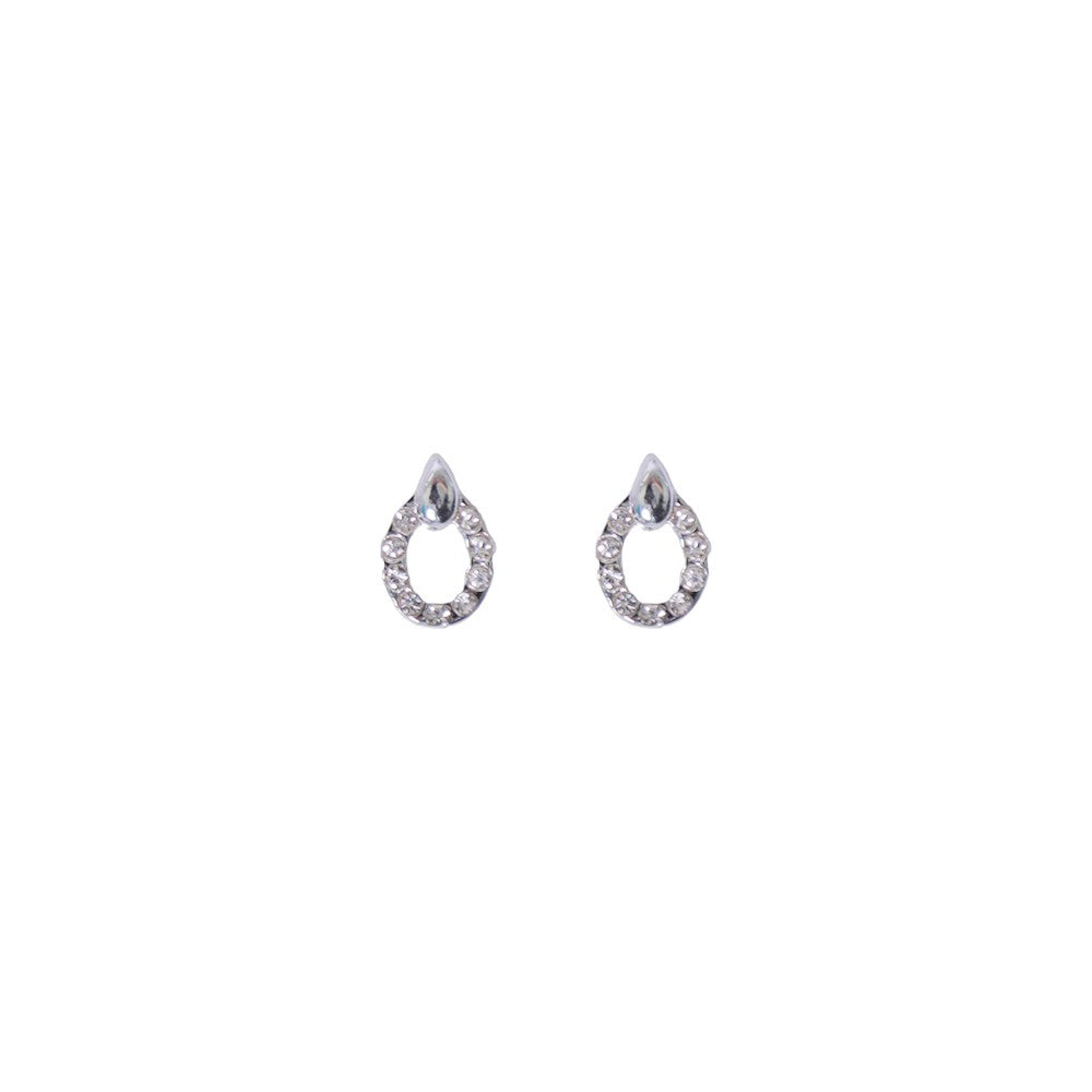 Stroberi Rhinestone Stud Earring- 2