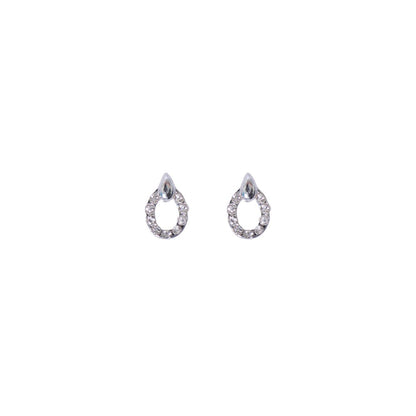 Stroberi Rhinestone Stud Earring- 2