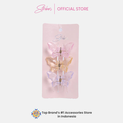 Stroberi Butterfly Hair Clip Set