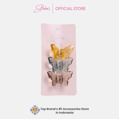 Stroberi Butterfly Hair Clip Set