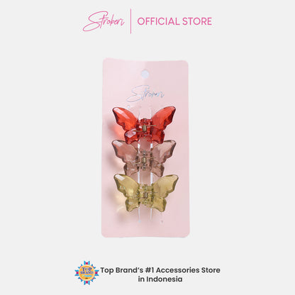 Stroberi Butterfly Hair Clip Set