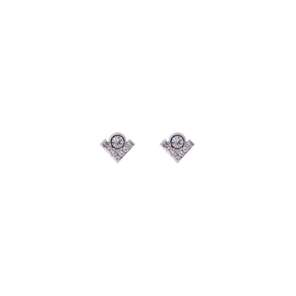 Stroberi Rhinestone Stud Earring- 2