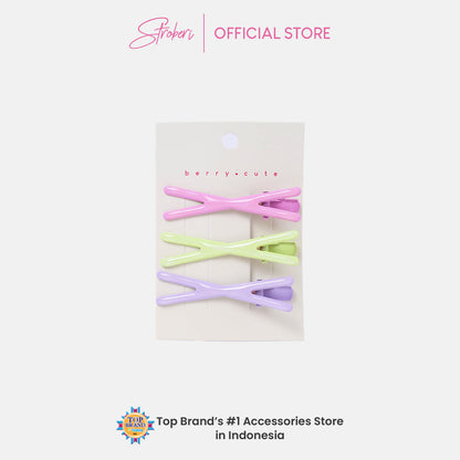 Stroberi Hole Pastel Set Hair Clip