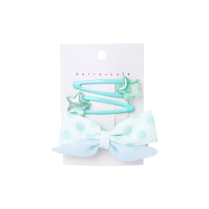 Stroberi Bow Mix Hair Clip Set