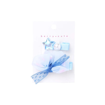 Stroberi Bow Tulle Star Hair Clip