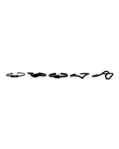 [ONLY 1 PC RANDOM] Stroberi Stainless Mix New Rings (Black)