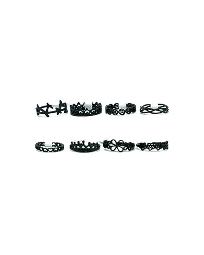 [ONLY 1 PC RANDOM] Stroberi Stainless Mix New Rings (Black)