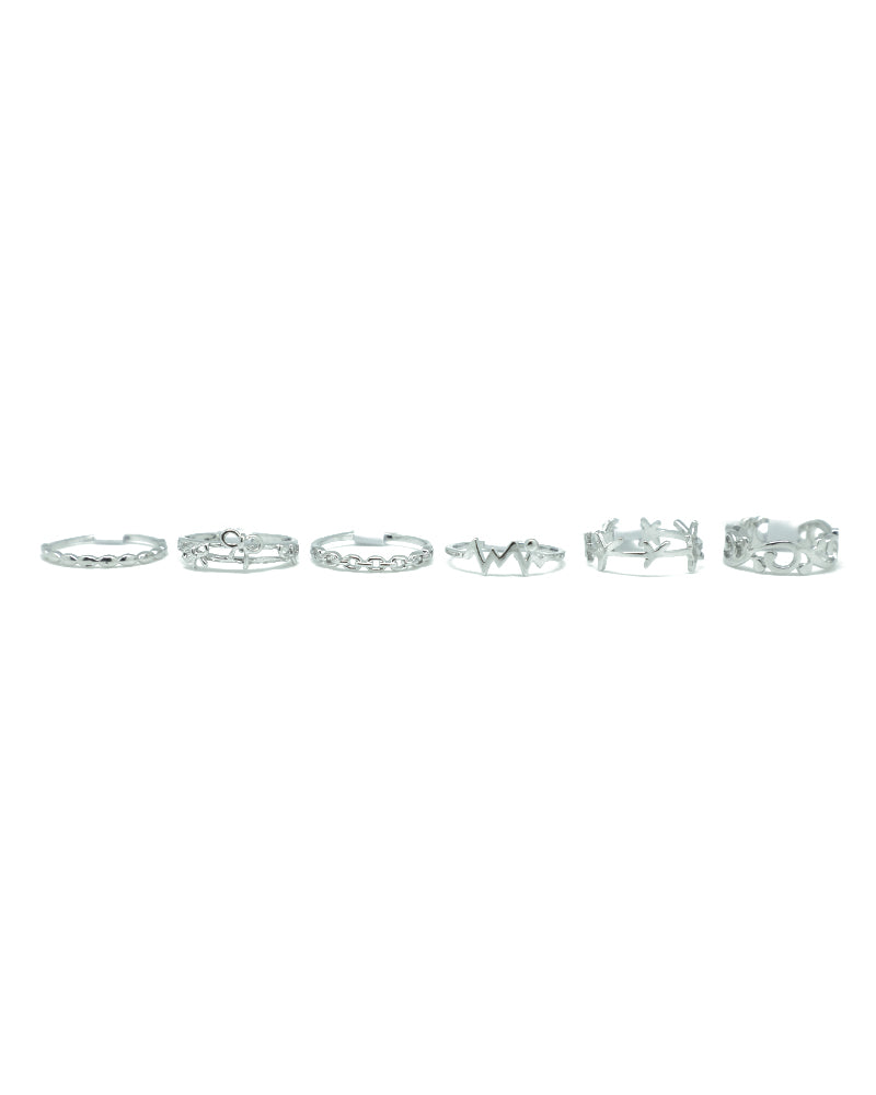[ONLY 1 PC RANDOM] Stroberi Stainless Mix New Rings (Silver)