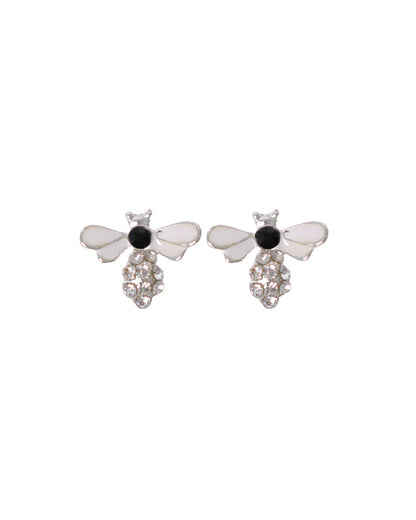 Stroberi Rhinestone Stud Earring- 1