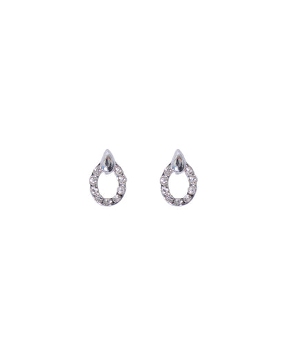 Stroberi Rhinestone Stud Earring- 2
