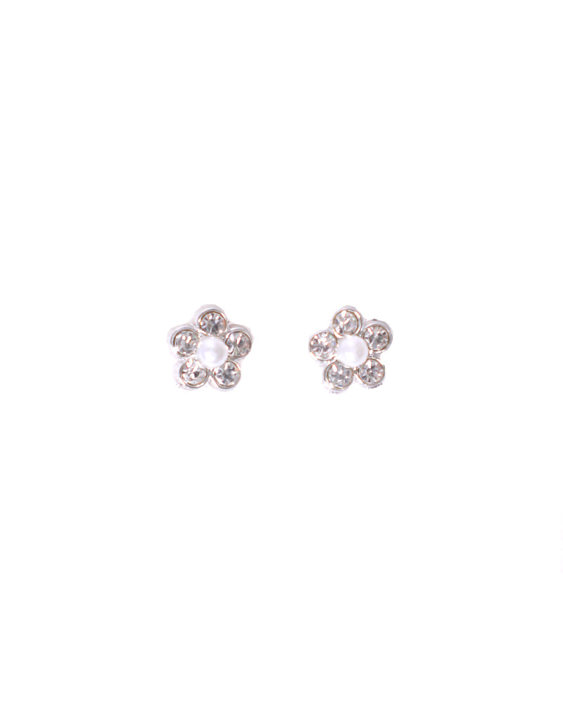 Stroberi Rhinestone Pearl Earring
