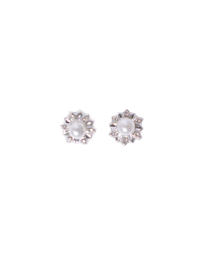 Stroberi Rhinestone Pearl Earring
