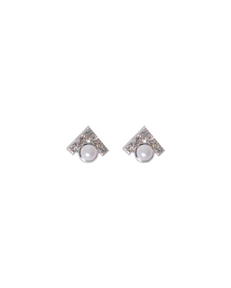 Stroberi Rhinestone Pearl Earring