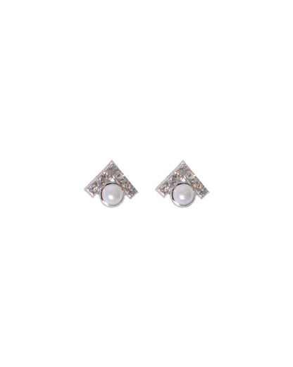 Stroberi Rhinestone Pearl Earring