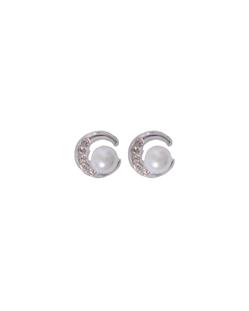 Stroberi Rhinestone Pearl Earring