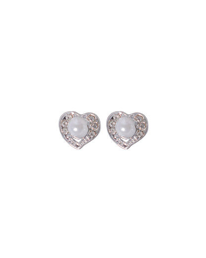 Stroberi Rhinestone Pearl Earring