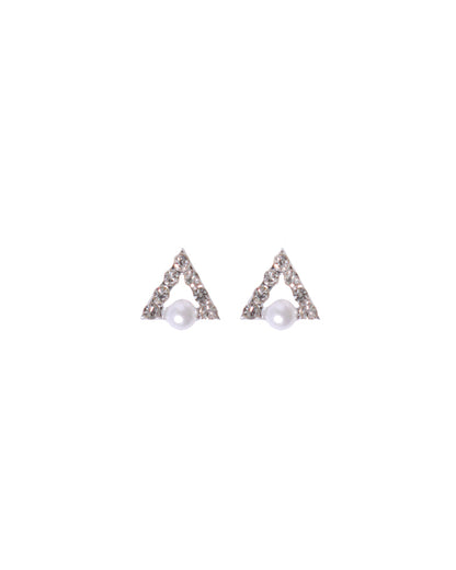 Stroberi Rhinestone Pearl Earring