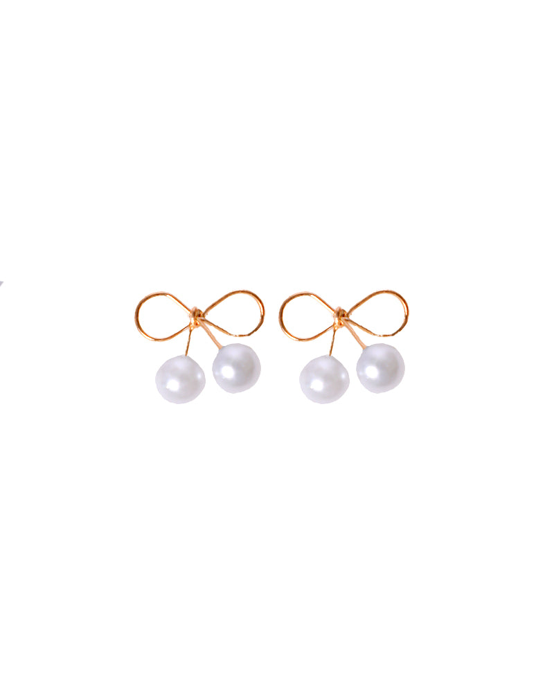 Stroberi Rhinestone Pearl Earring