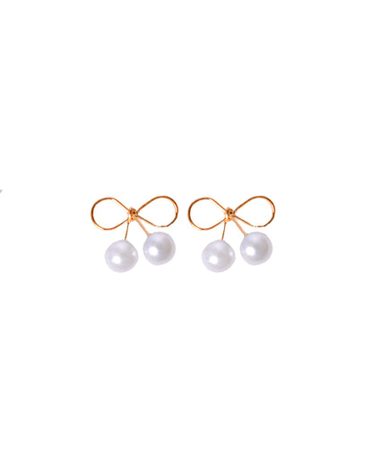 Stroberi Rhinestone Pearl Earring