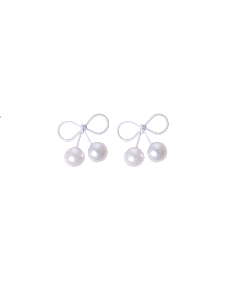 Stroberi Rhinestone Pearl Earring
