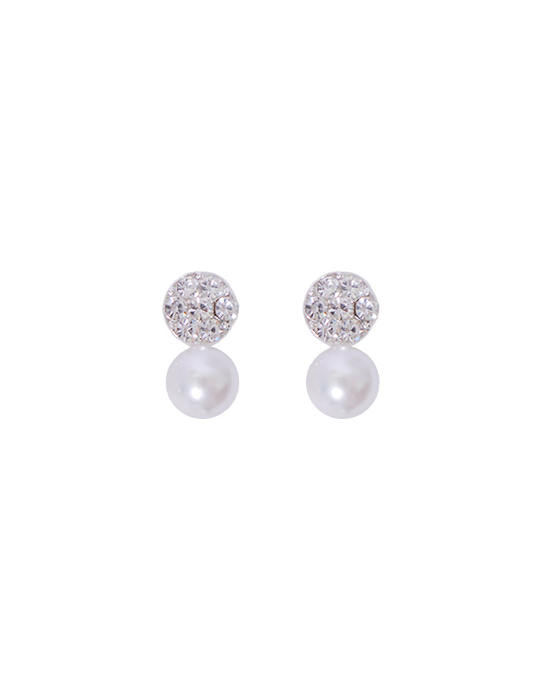 Stroberi Rhinestone Pearl Earring