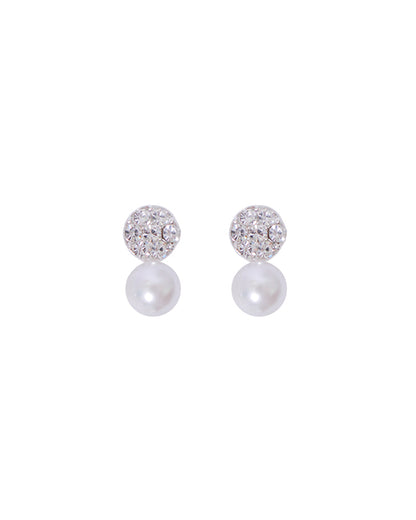 Stroberi Rhinestone Pearl Earring