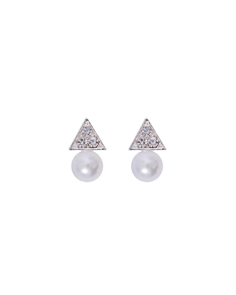 Stroberi Rhinestone Pearl Earring