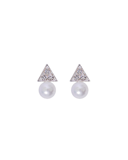 Stroberi Rhinestone Pearl Earring