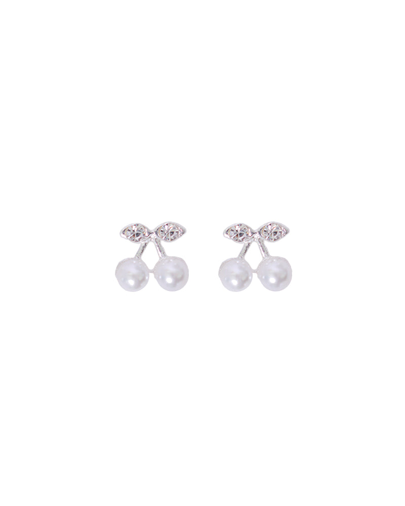 Stroberi Rhinestone Pearl Earring