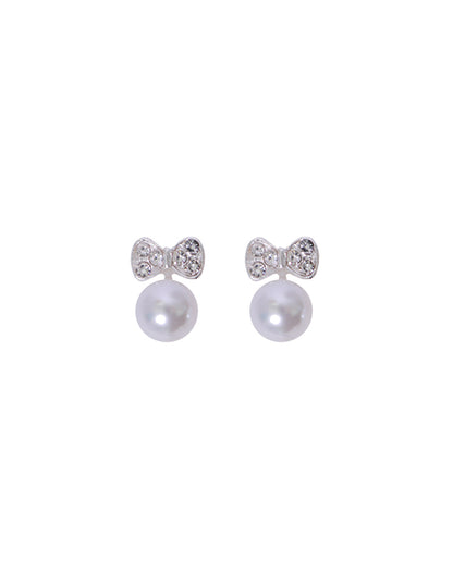 Stroberi Rhinestone Pearl Earring