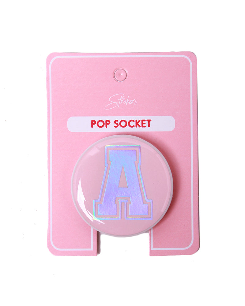 Stroberi Metallic Alphabet Popsocket -1